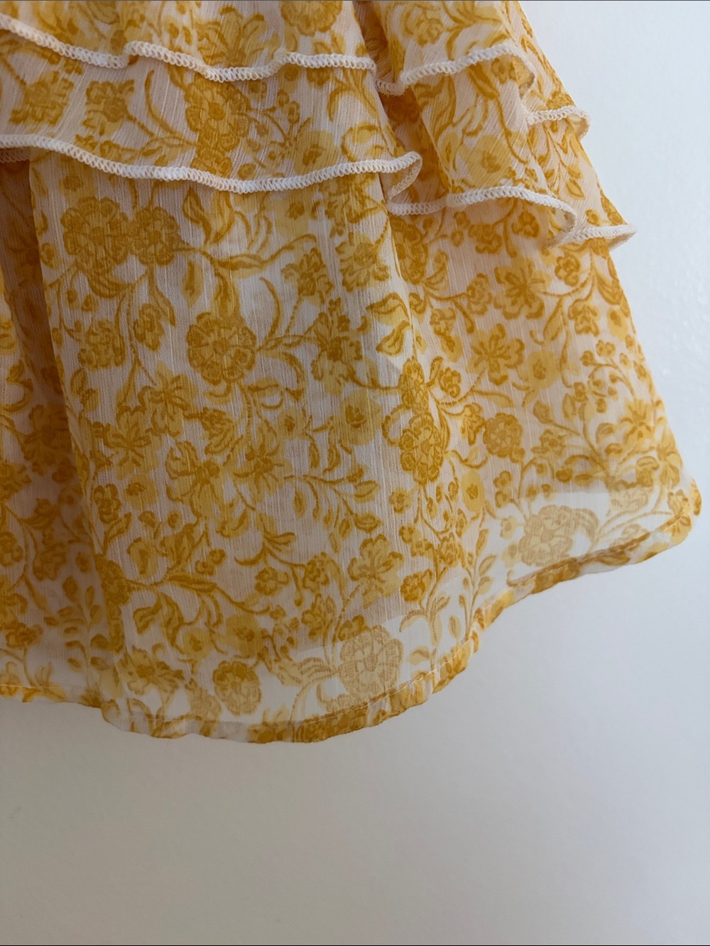 Floral Yellow Ruffle Top - Picture 3 of 5